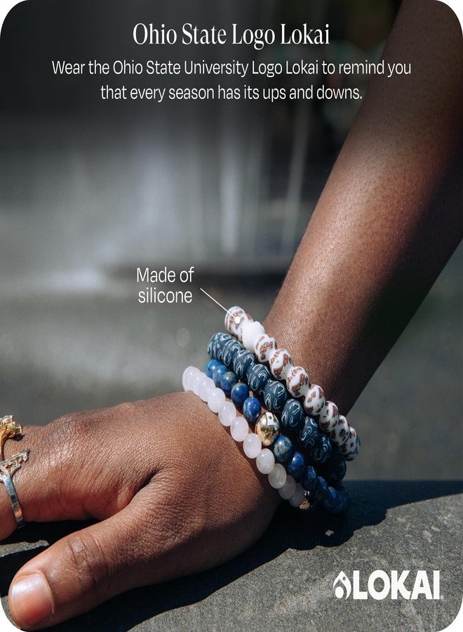 Lokai Collegiate Silicone Beaded Bracelet for Women & Men, Ohio State University - Medium, 6.5 Inch Circumference - Silicone Jewelry Fashion Bracelet Slides-On for Comfortable Fit - Image 2
